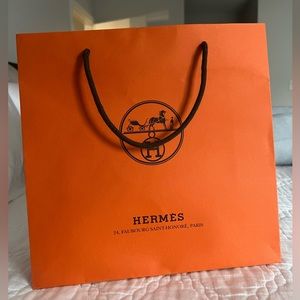 Hermes • shopping bag from Paris, orange brown signature